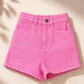 Candy Pink Denim Shorts for Girls