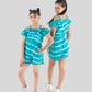 Girls Kids Tie Dye Summer Pure Cotton Rompers ((Green)