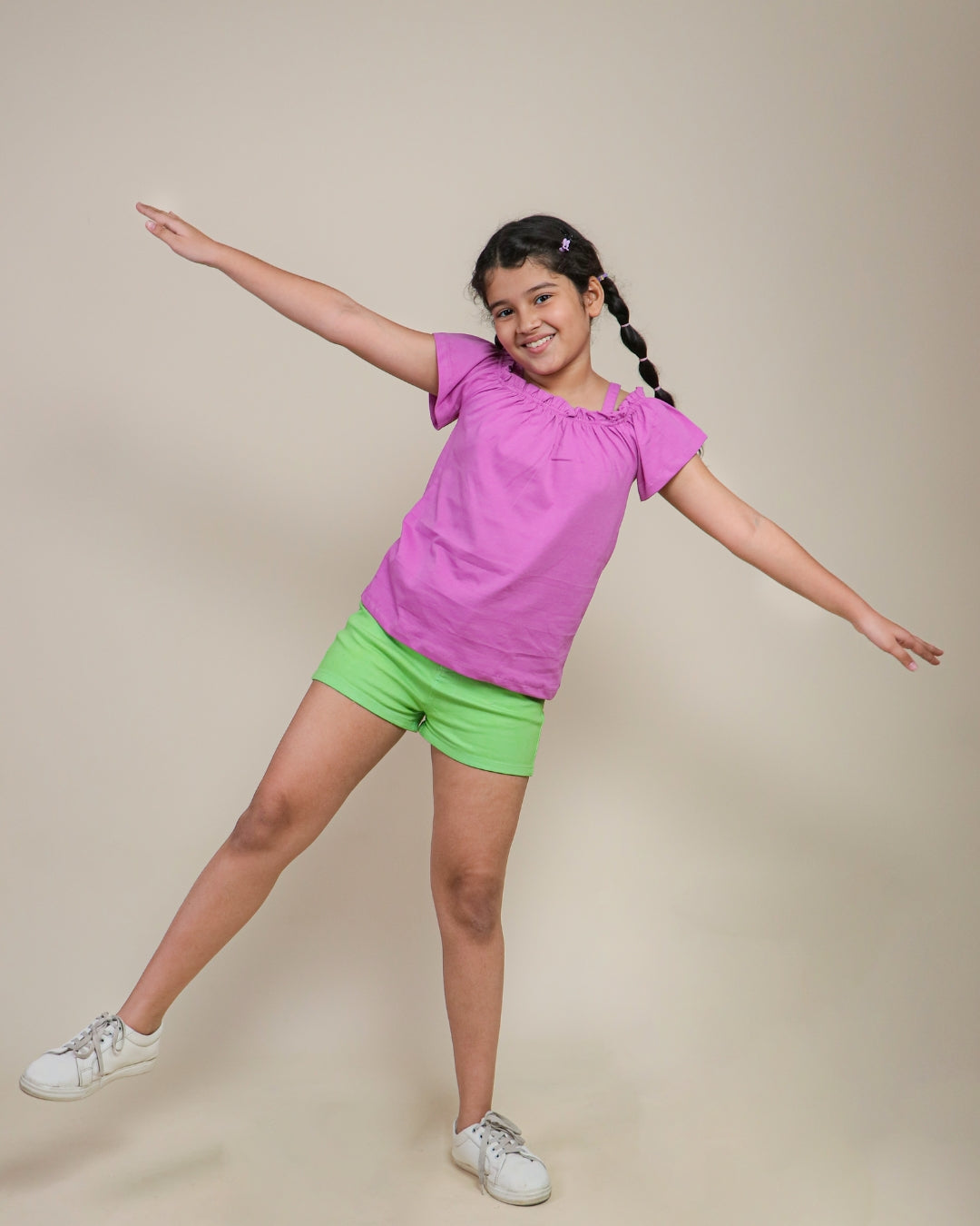 Gathered Neck Top - Magenta
