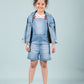 Kids Girls Premium Jacket and Dungaree with T'shirt Combo Set