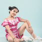 Girls Kids Tie Dye Summer Pure Cotton Romper (Pink)