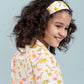 Girls Kids Pure Cotton Dinosaur Printed Sleepwear Full Sleeve with Matching Headband (Cream)