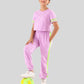 Girls Kids Co-ord Set  Jogger Pant with Crop Top For Summer Wear (Purple)