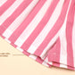 Girls Kids Pure Cotton Summer Striped Shorts (Pink)