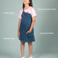 Girls Kids Blue Denim Pinafore Dress With Pure Cotton Pink Half Sleeve T-shirt