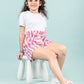 Girls Kids Pure Cotton Summer Striped Shorts (Pink)