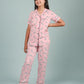 Girls Kids Pure Rayon Zebra Print Summer Sleepwear (Half Sleeve, Pink)