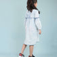 Acid Wash Denim Dress for Girls Kids with Full Sleeves (Light Blue) - Tweeny Mini
