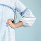 Acid Wash Denim Dress for Girls Kids with Full Sleeves (Light Blue) - Tweeny Mini