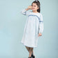 Acid Wash Denim Dress for Girls Kids with Full Sleeves (Light Blue) - Tweeny Mini