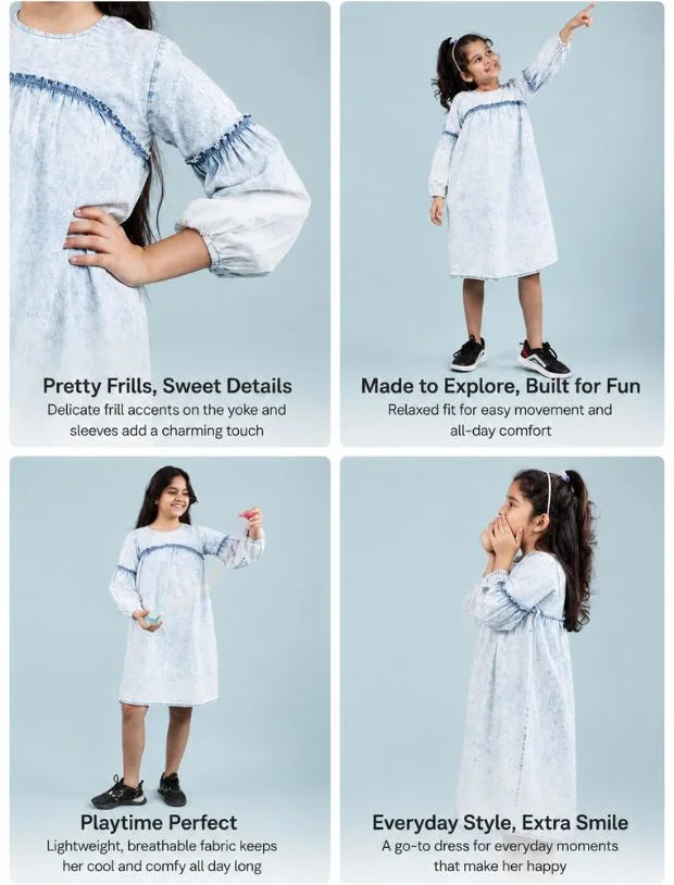 Acid Wash Denim Dress-Tweeny Mini