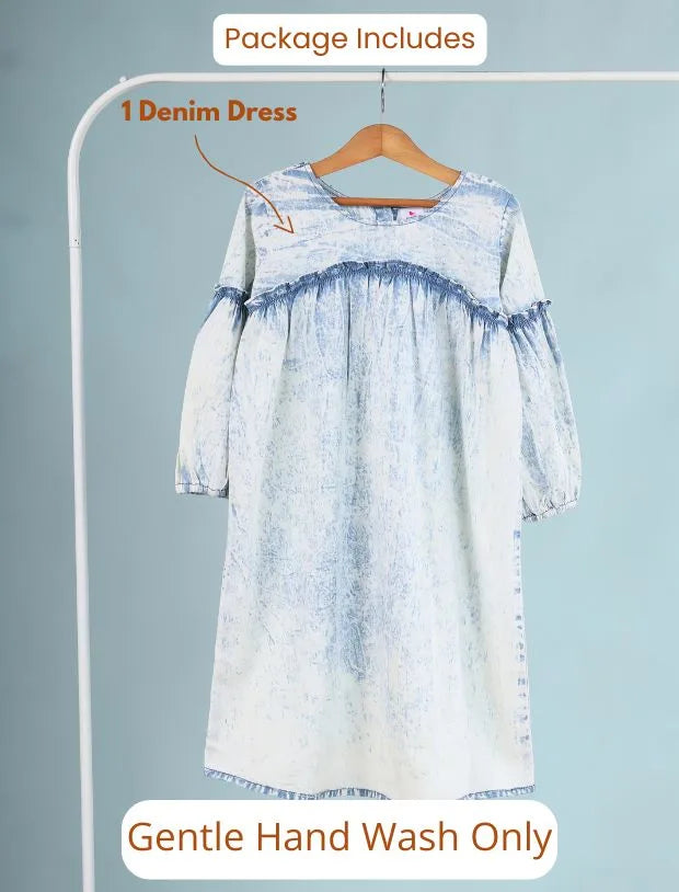 Acid Wash Denim Dress-Tweeny Mini