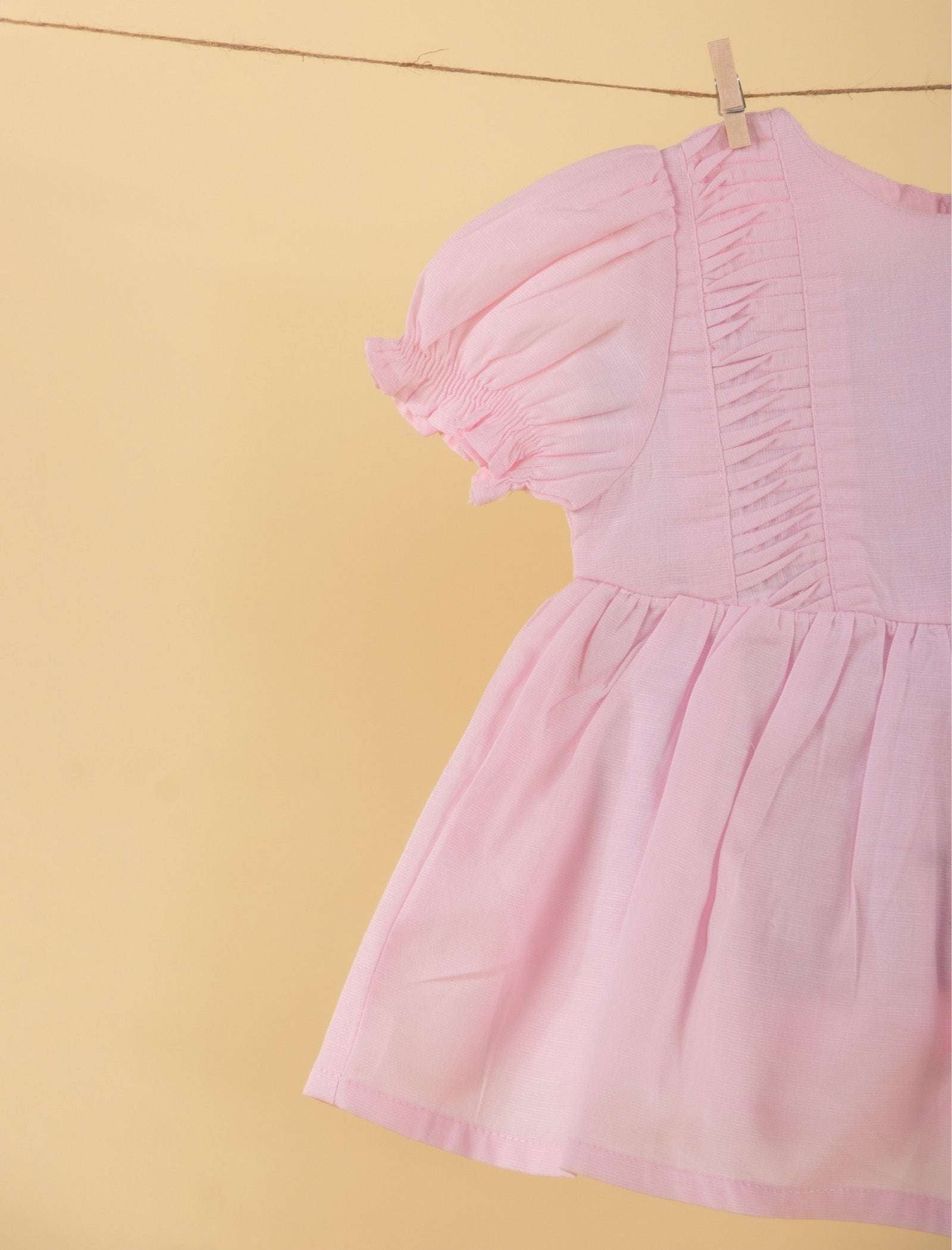 Newborn Baby Girl Summer Frock with Matching Cap and Bloomer (Pink) - Tweeny Mini