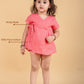 Pure Cotton Wrap Style Infant Baby Dress For Girls Kids with Headband (Coral Red) - Tweeny Mini
