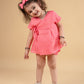 Pure Cotton Wrap Style Infant Baby Dress For Girls Kids with Headband (Coral Red) - Tweeny Mini