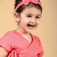Pure Cotton Wrap Style Infant Baby Dress For Girls Kids with Headband (Coral Red) - Tweeny Mini