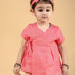 Pure Cotton Wrap Style Infant Baby Dress For Girls Kids with Headband (Coral Red) - Tweeny Mini