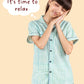 Pure Cotton Half Sleeve Block Print Nightsuit Kids Girls (Blue) - Tweeny Mini