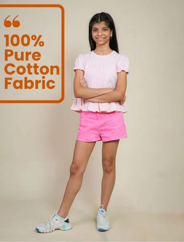 Candy Pink Girls Shorts denim-Tweeny Mini
