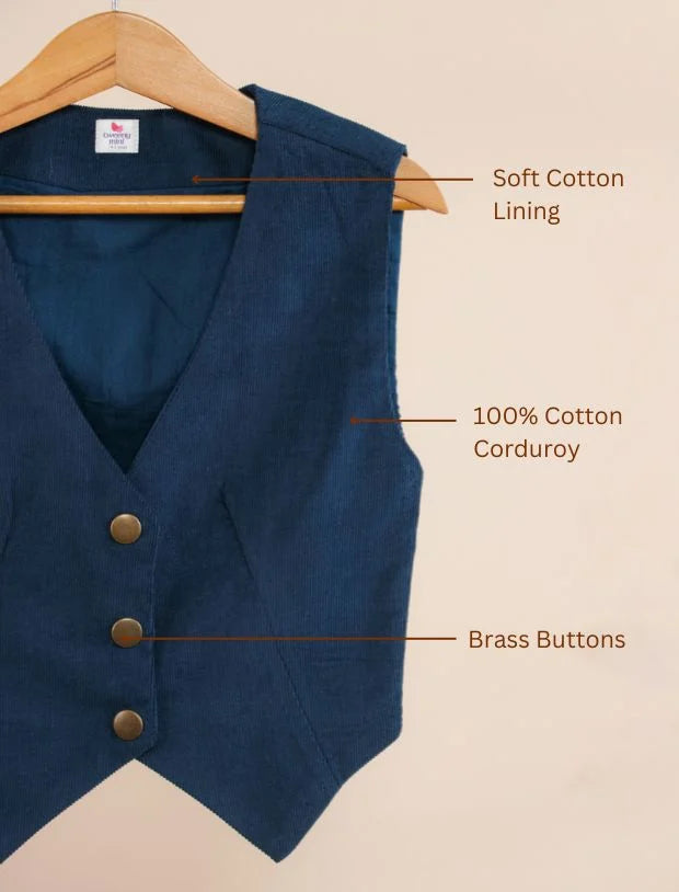Cordy Chic Waistcoat for Girls Kids-Tweeny Mini