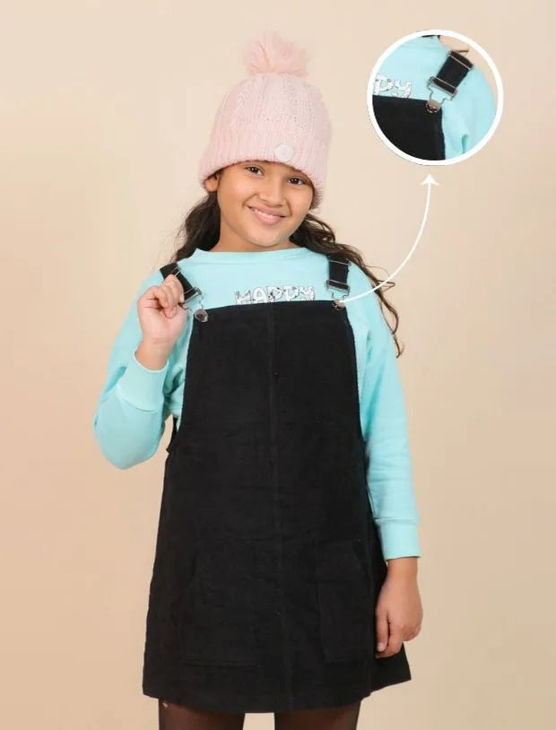  Cotton Sweatshirt with Corduroy Pinafore Dress -Tweeny Mini