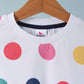 Hand Printed Pure Cotton T-Shirt for Girls Kids (Multi Polka Dot) - Tweeny Mini