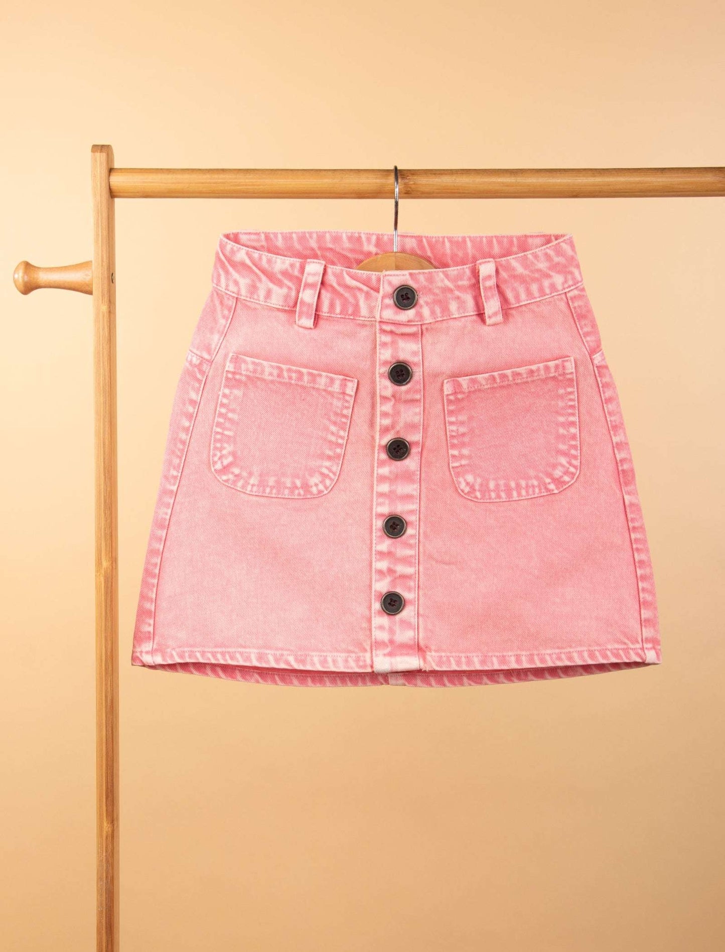 Candy Pop Denim Skirt For Kids Girls (Candy Pink) - Tweeny Mini