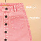 Candy Pop Denim Skirt For Kids Girls (Candy Pink) - Tweeny Mini