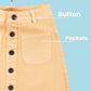 Candy Pop Denim Skirt For Kids Girls (Butterscotch Cream) - Tweeny Mini