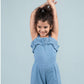 Summer Frilled Denim Jumpsuit for Girls Kids (Blue) - Tweeny Mini