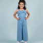 Summer Frilled Denim Jumpsuit for Girls Kids (Blue) - Tweeny Mini