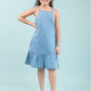 Girls Kids Denim Strappy Pinafore Dress (Light Blue) - Tweeny Mini