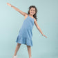 Girls Kids Denim Strappy Pinafore Dress (Light Blue) - Tweeny Mini