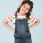 Premium Denim Dungarees for Girls Kids (Dark Blue) - Tweeny Mini