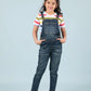Premium Denim Dungarees for Girls Kids (Dark Blue) - Tweeny Mini