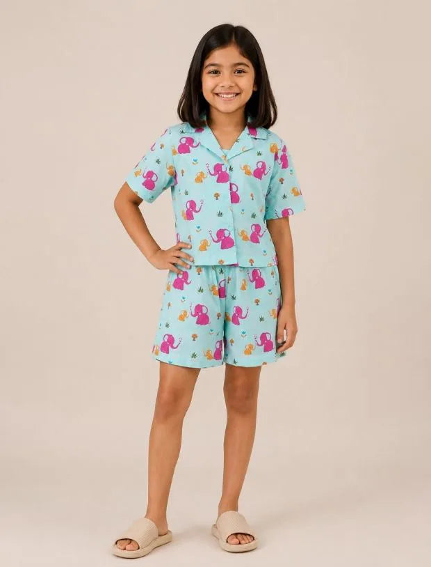 Elephant Printed Night Suit-Tweeny Mini