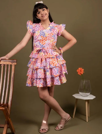 Floral dress Pink-Tweeny Mini
