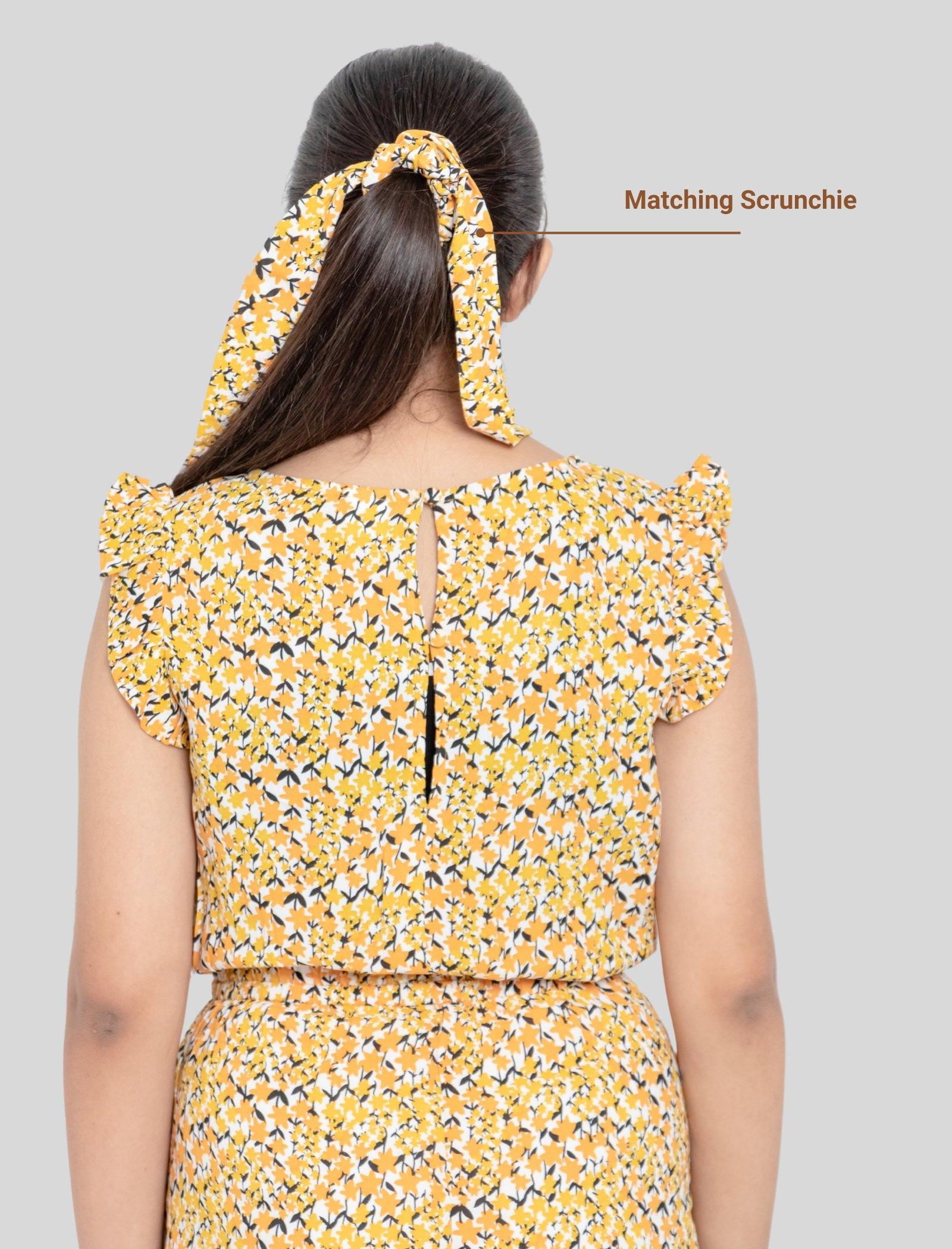 Summer Floral Jumpsuit for Girls Kids (Yellow) - Tweeny Mini