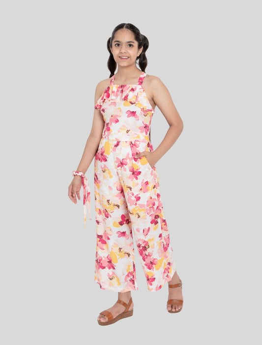 Stylish Summer Floral Jumpsuit for Kids Girls (Multi-color) - Tweeny Mini