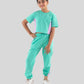 Trendy Colour Block Girls Cotton Joggers Set (Sea Green) - Tweeny Mini