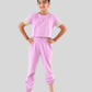 Summer Stylish Colour Block Kids Girls Joggers Set With Crop Top (Purple) - Tweeny Mini