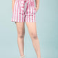 Summer Pure Cotton Kids Girls Striped Shorts (Pink) - Tweeny Mini