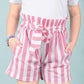 Summer Pure Cotton Kids Girls Striped Shorts (Pink) - Tweeny Mini