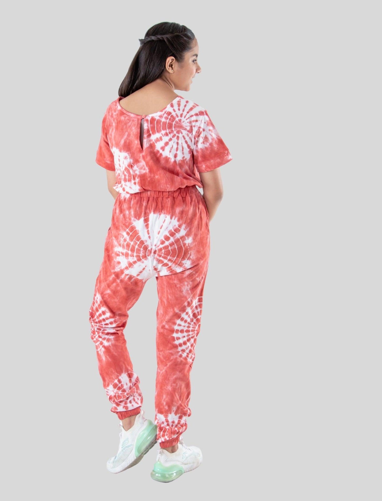 Summer Girls Tie Dye Jumpsuit for Kids (Mineral Red) - Tweeny Mini