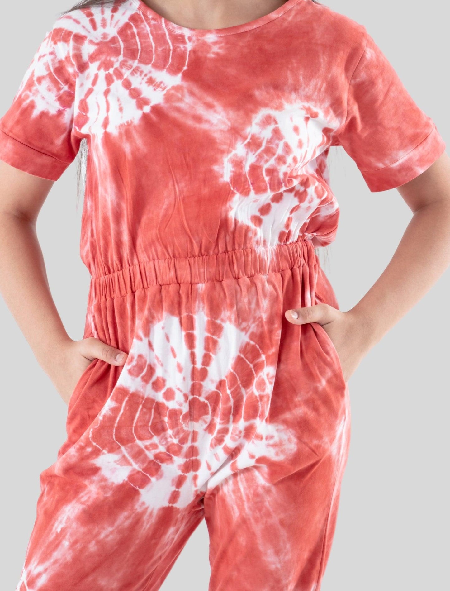 Summer Girls Tie Dye Jumpsuit for Kids (Mineral Red) - Tweeny Mini