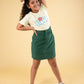 Stylish Girls Top Skirt Set Comfortable Outfit for Kids (Green) - Tweeny Mini