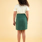 Stylish Girls Top Skirt Set Comfortable Outfit for Kids (Green) - Tweeny Mini