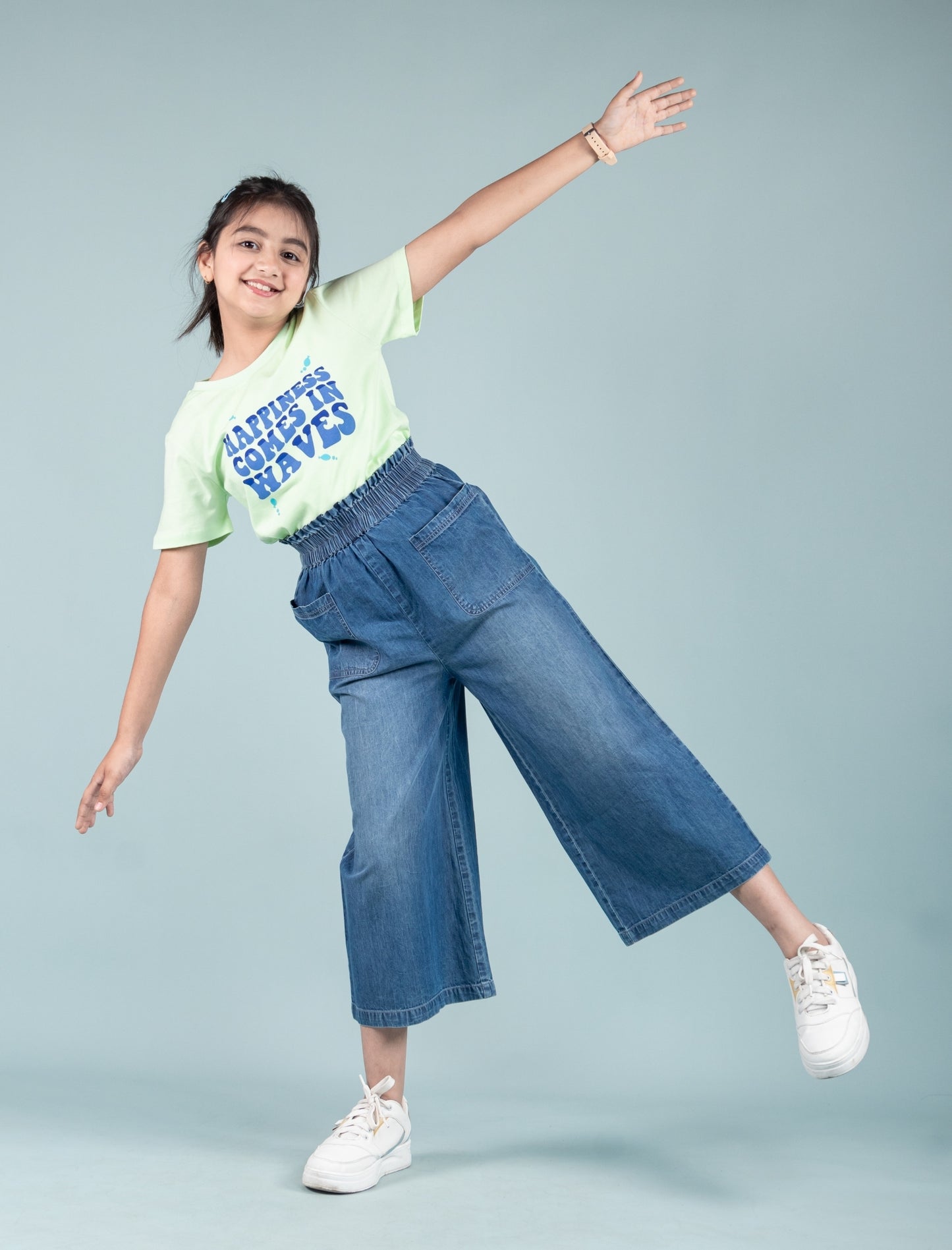 Summer Printed Graphic Tees for Girls Kids (Lime Green) - Tweeny Mini