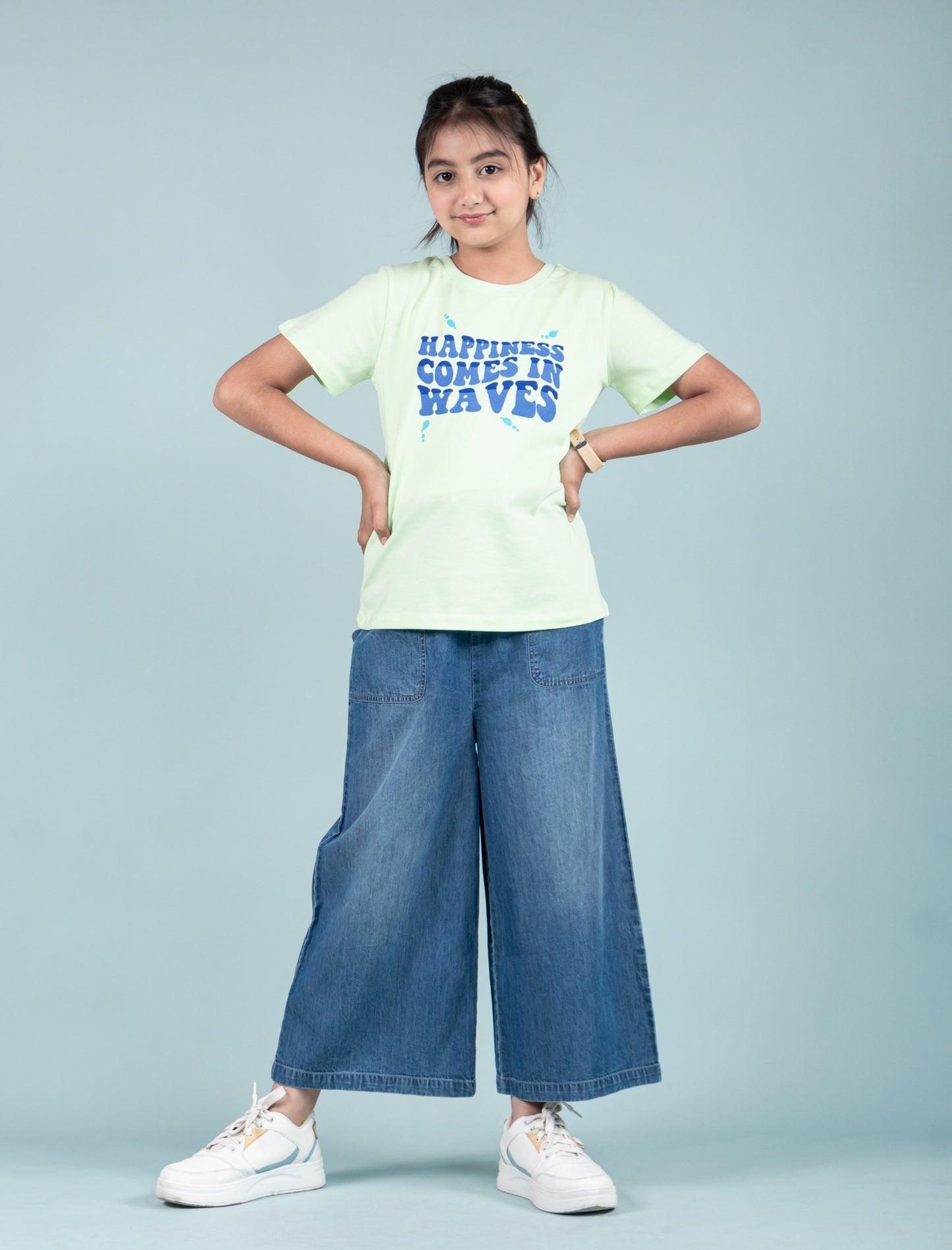 Summer Printed Graphic Tees for Girls Kids (Lime Green) - Tweeny Mini