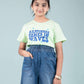 Summer Printed Graphic Tees for Girls Kids (Lime Green) - Tweeny Mini